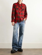 Alexander McQueen - Distressed Checked Wool-Flannel Overshirt - Red