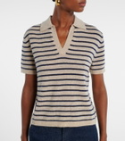 Velvet Striped cashmere polo sweater