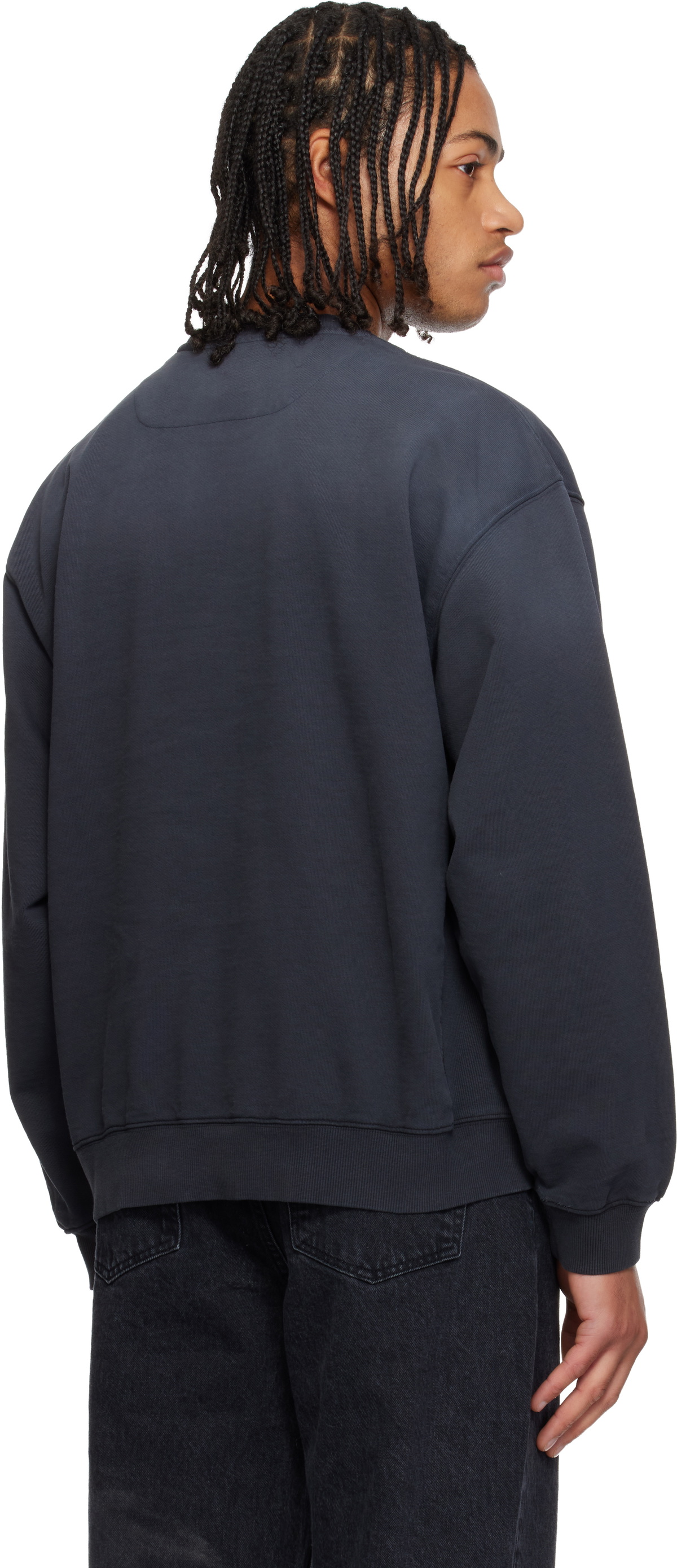 Solid Homme Gray Applique Studded Sweatshirt