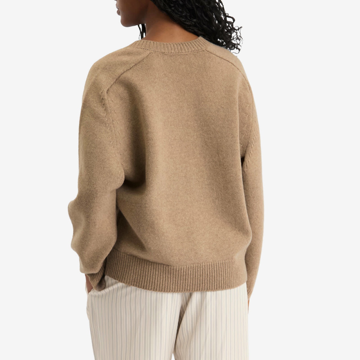 Róhe Women's Cape V-Neck Wrap Jumper in Taupe Melange