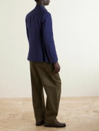 Paul Smith - Double-Breasted Wool and Linen-Blend Blazer - Blue