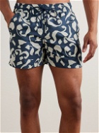 Atalaye - Natelo Mid-Length Printed Recycled Swim Shorts - Blue