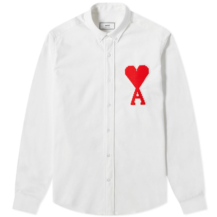 Photo: AMI Oversized Heart Patch Oxford Shirt