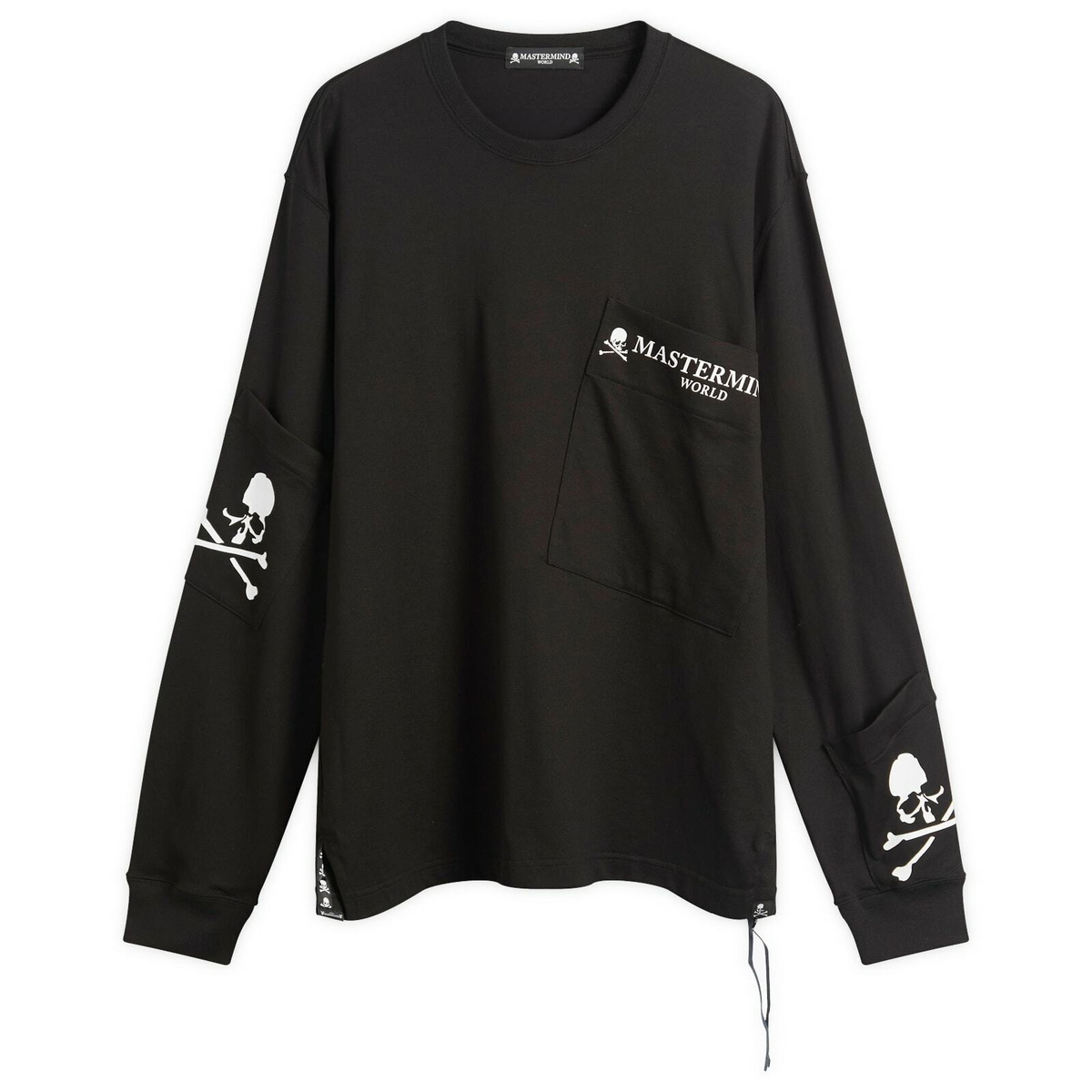 MASTERMIND WORLD Long Sleeve Grosgrain Tape Skull Logo Tee