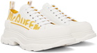 Alexander McQueen White Graffiti Tread Slick Low-Top Sneakers