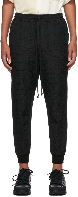 Photo: Song for the Mute Black Canvas Crinkled Tapered Lounge Pants