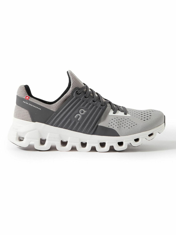 Photo: ON - Cloudswift Rubber-Trimmed Recycled Mesh Running Sneakers - Gray
