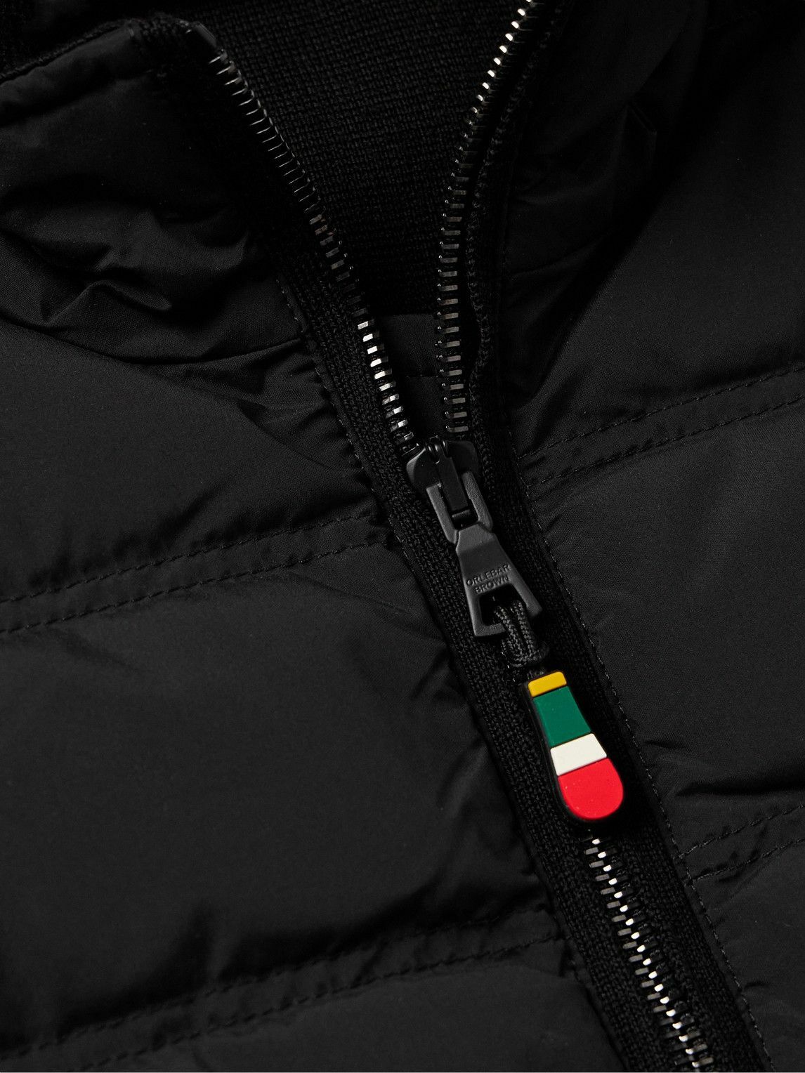 Orlebar Brown - Fitzroy Slim-Fit Panelled Merino Wool and Quilted Shell Down Gilet - Black