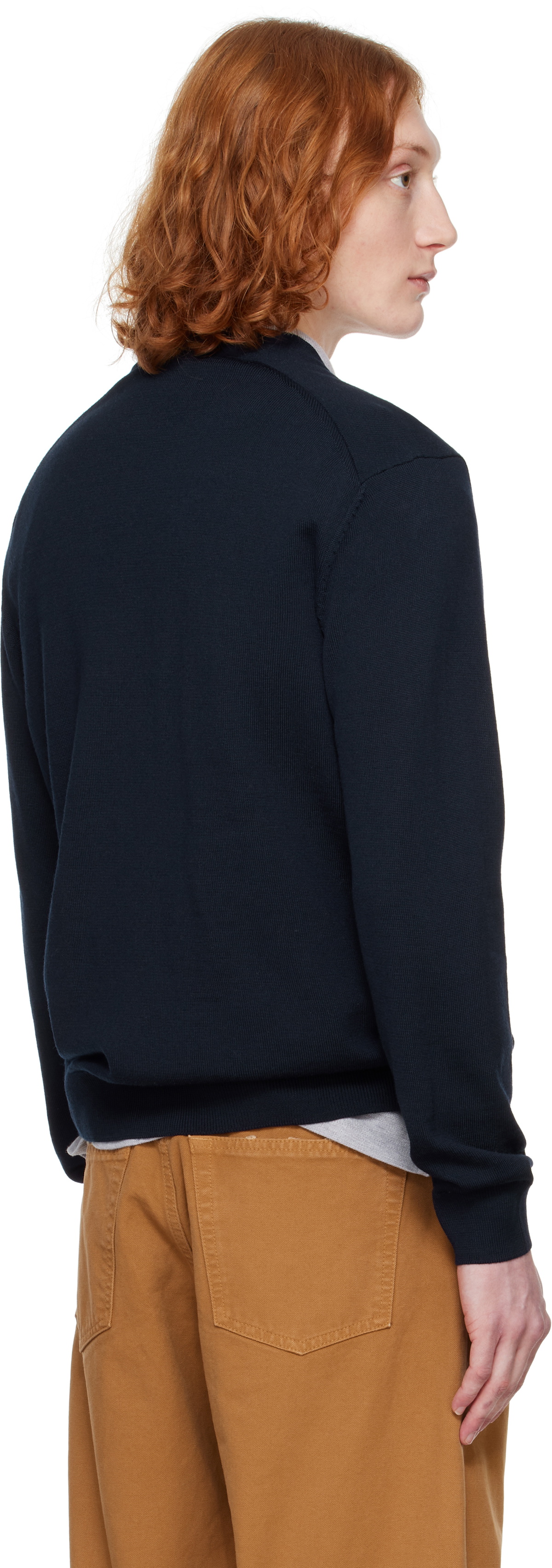 Maison Kitsuné Navy Bold Fox Head Patch Regular Cardigan