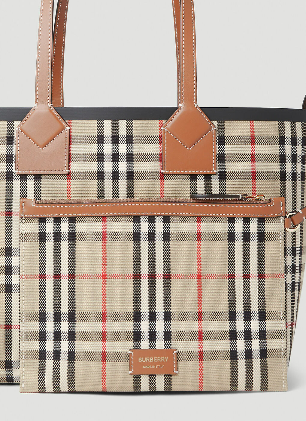 Burberry - Check Tote Bag in Beige Burberry