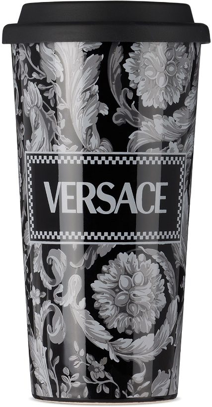 Photo: Versace Black & Gray Barocco Travel Mug