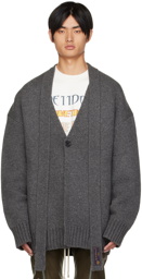 We11done Gray Oversized Cardigan