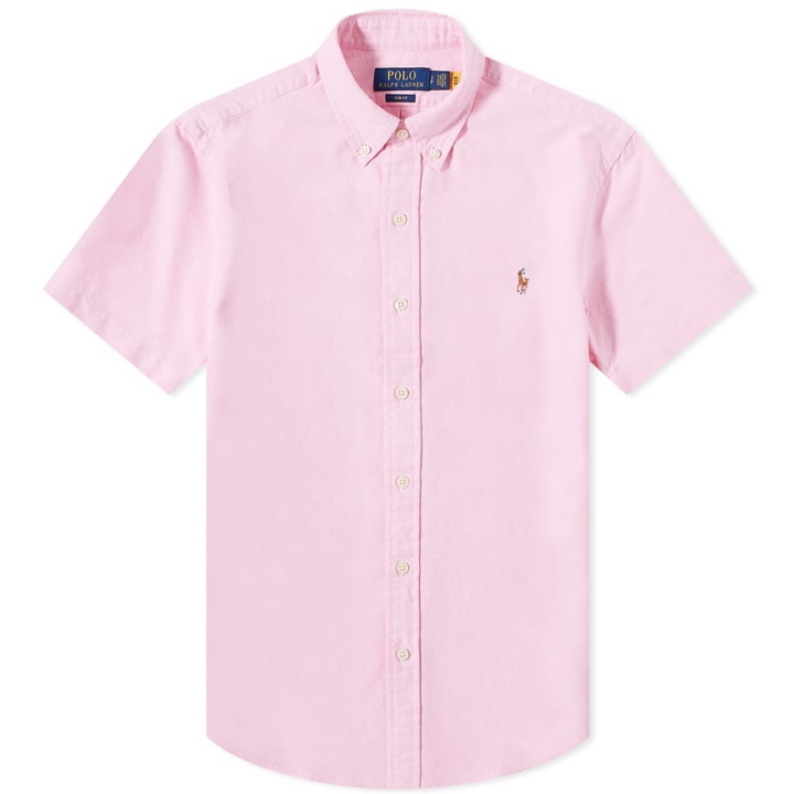 Photo: Polo Ralph Lauren Men's Short Sleeve Oxford Button Down Shirt in New Rose