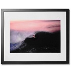 Sonic Editions - Framed 1990 Walter Iooss Surfer in Pipeline Print, 16" x 20" - Black