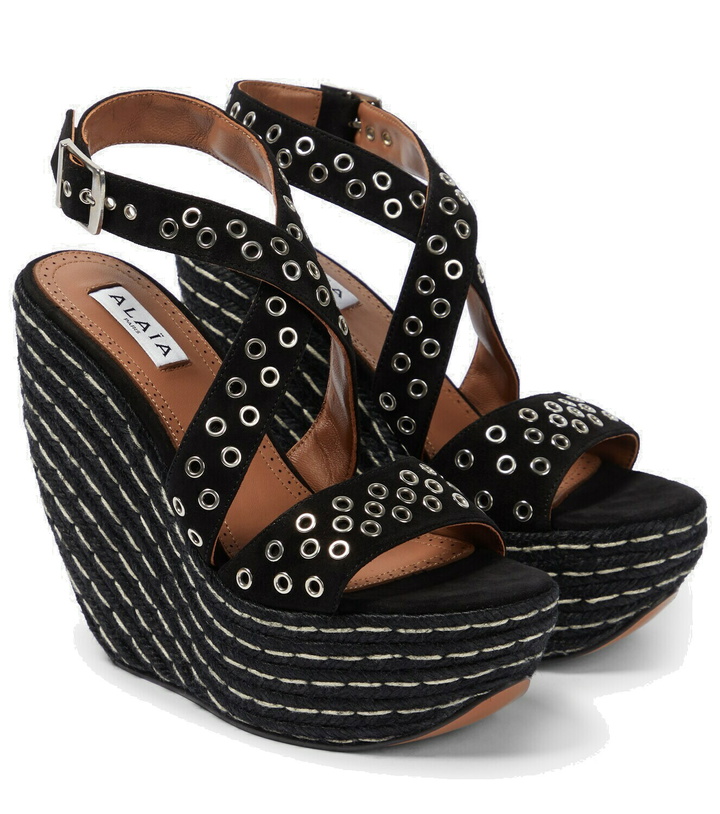 Photo: Alaïa Embellished suede wedge sandals