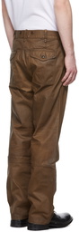 RRL Brown Coated Twill Trousers