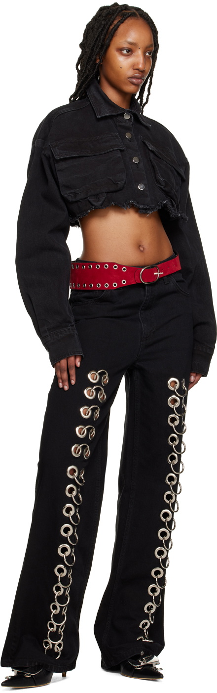 Lado Bokuchava Black Cropped Denim Jacket Lado Bokuchava