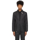 HELIOT EMIL Grey Wool Drawstrings Blazer