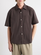 mfpen - New Input Striped Cotton-Poplin Shirt - Brown