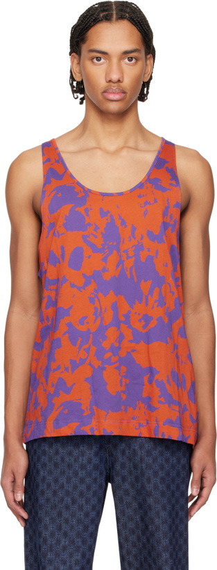 Photo: Dries Van Noten Orange & Purple Scoop Neck Tank Top