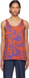 Dries Van Noten Orange & Purple Scoop Neck Tank Top