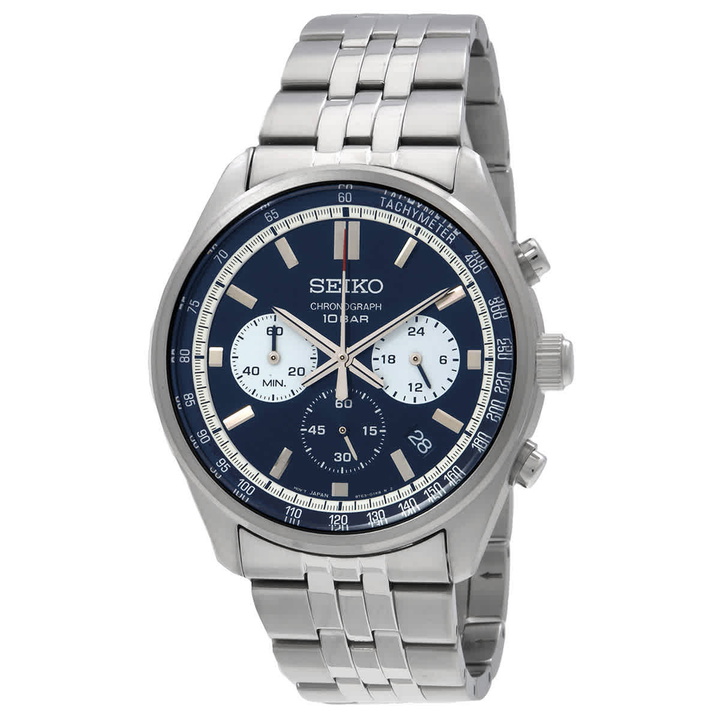 Photo: Seiko Chronograph Quartz Blue Dial Mens Watch SSB427