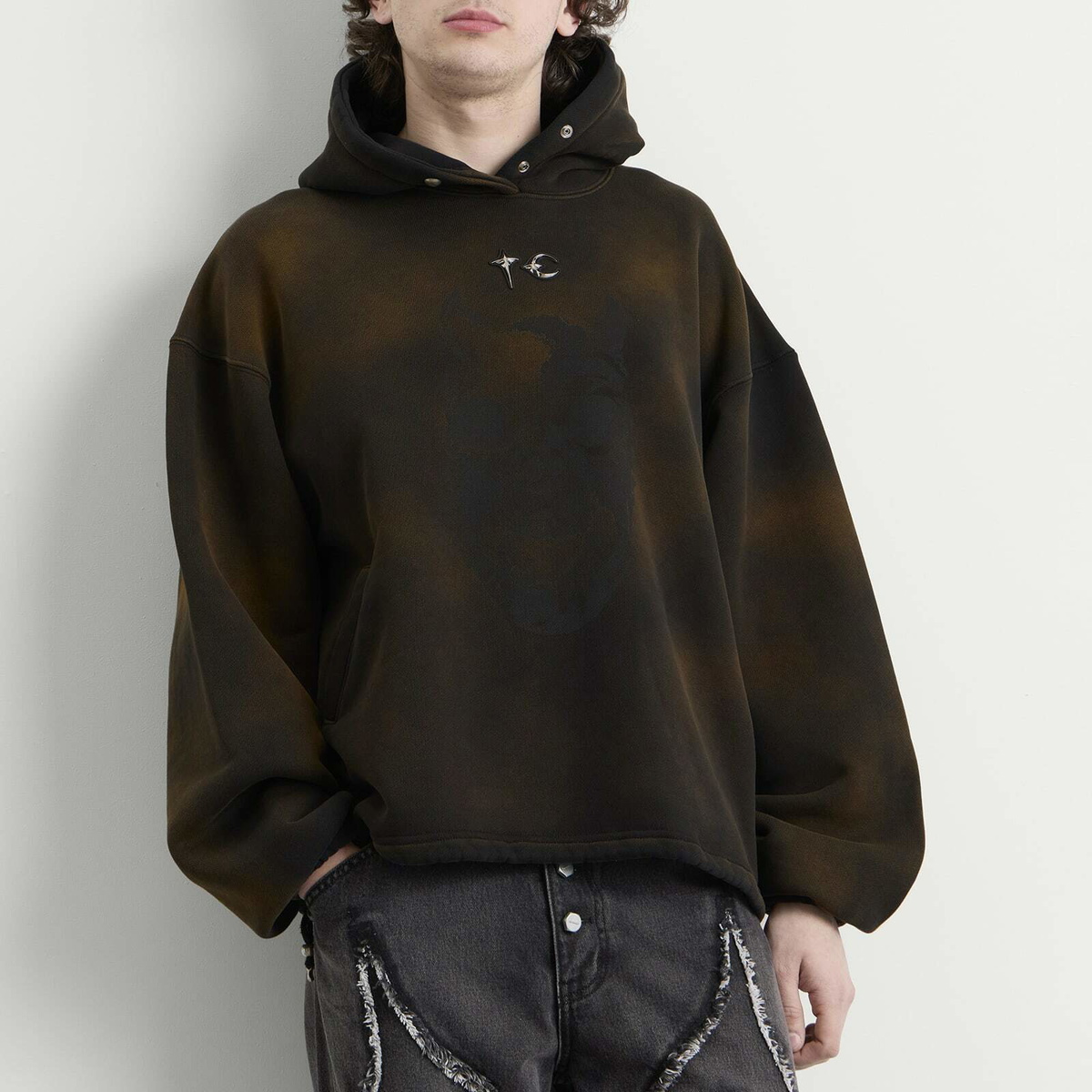 Thug Club Men's Faded Hoodie in Brown