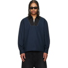 Marni Navy Poplin Zip Bib Shirt