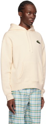 Lacoste Off-White Embroidered Hoodie