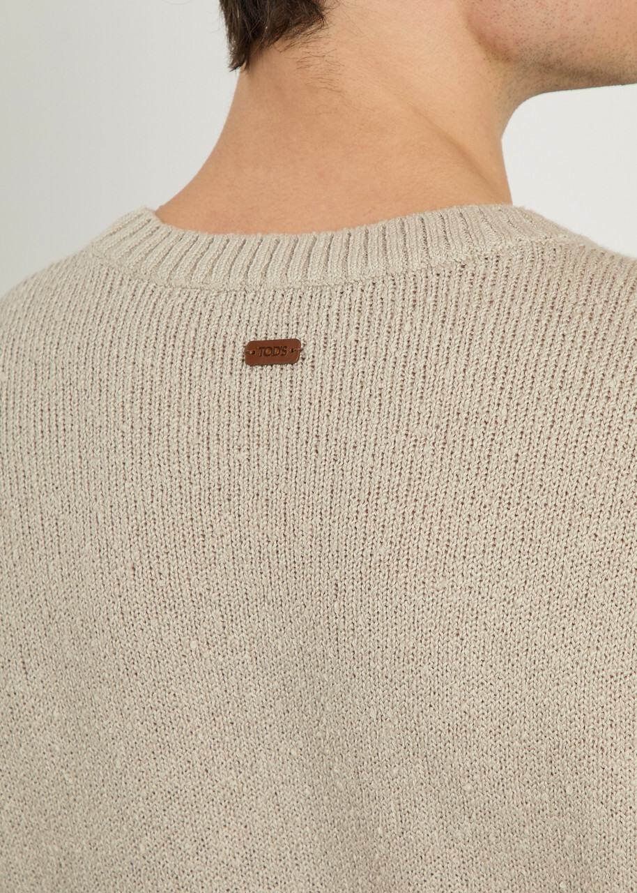 Tods Crew-neck Cotton-knit Jumper Off White