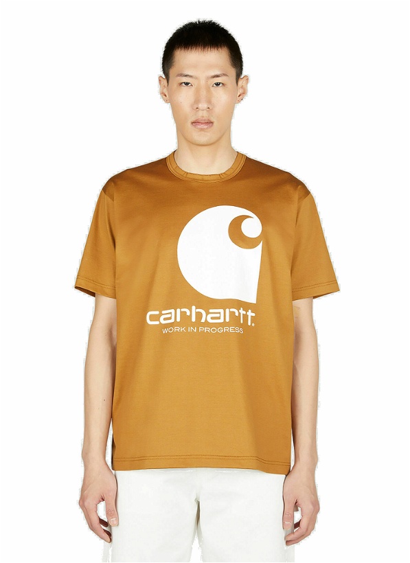 Photo: Junya Watanabe x Carhartt - Logo Print T-Shirt in Brown