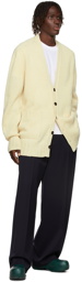 Jil Sander Yellow Wool Ribbed Cardigan