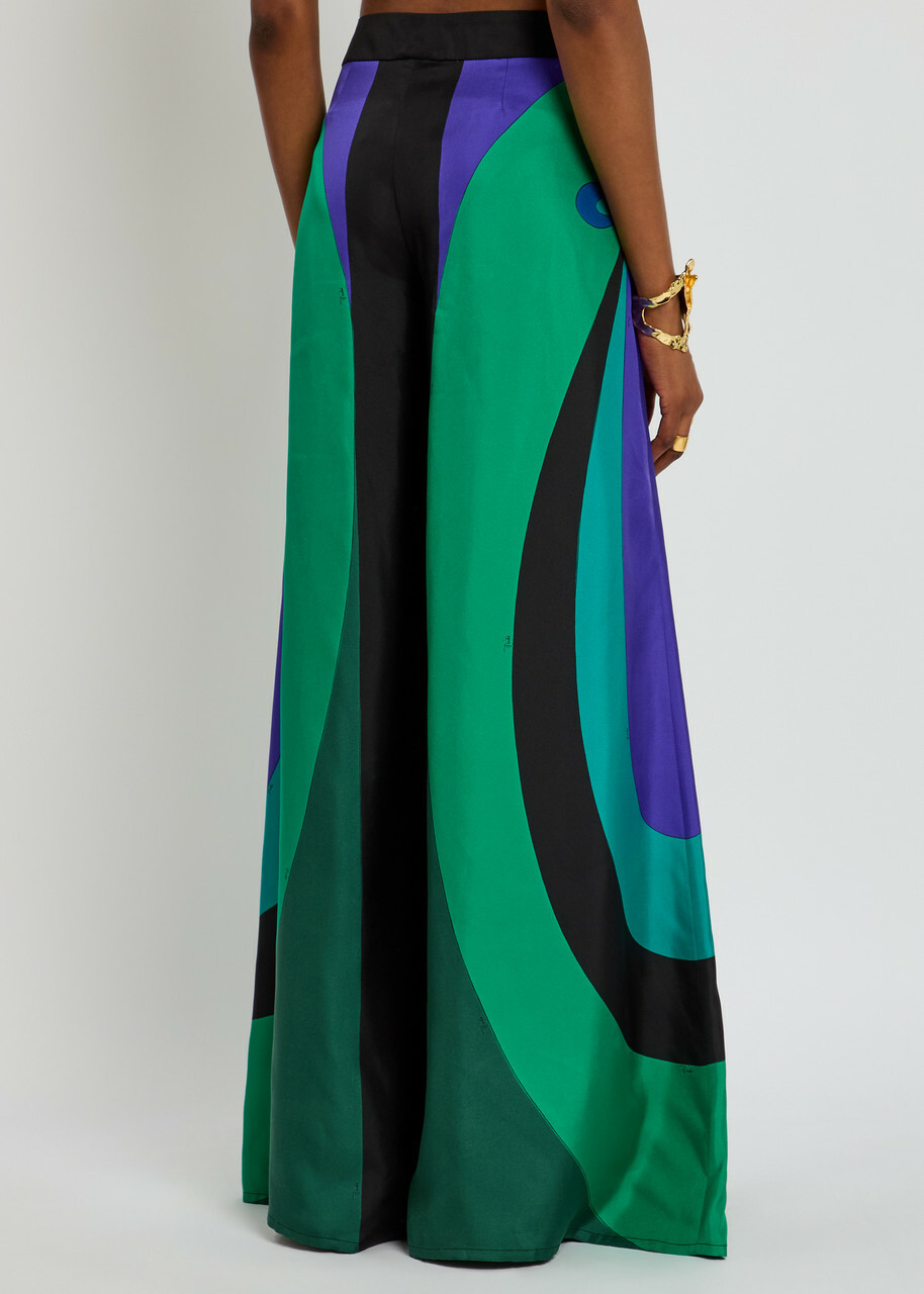 Pucci Maddalena Printed Silk-twill Trousers Multi Print