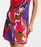 Pucci Orchidee satin jersey minidress