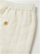Ralph Lauren Purple label - Straight-Leg Pleated Linen Drawstring Shorts - Neutrals