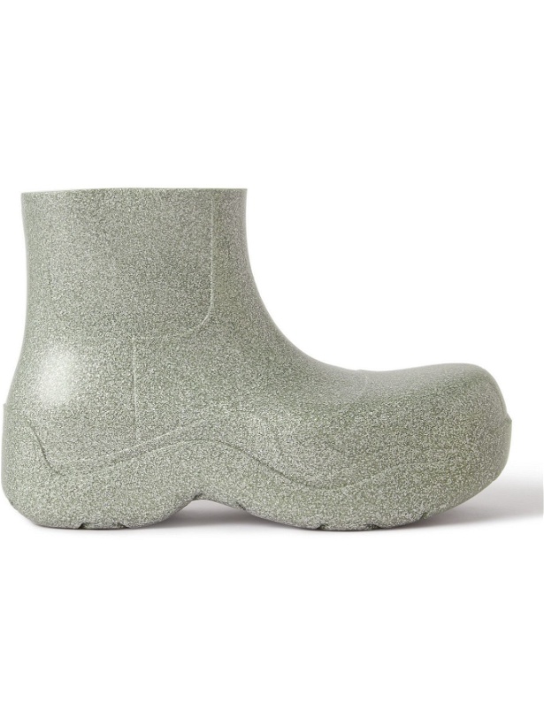 Photo: Bottega Veneta - Puddle Glittered Rubber Boots - Silver