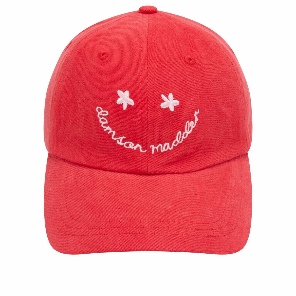 Damson Madder Women's Washed Smiley Cap in Red 