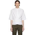 Haider Ackermann White and Off-White Silk Wrap Belt Shirt