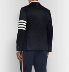 Thom Browne - Midnight-Blue Slim-Fit Unstructured Striped Cotton-Twill Blazer - Navy