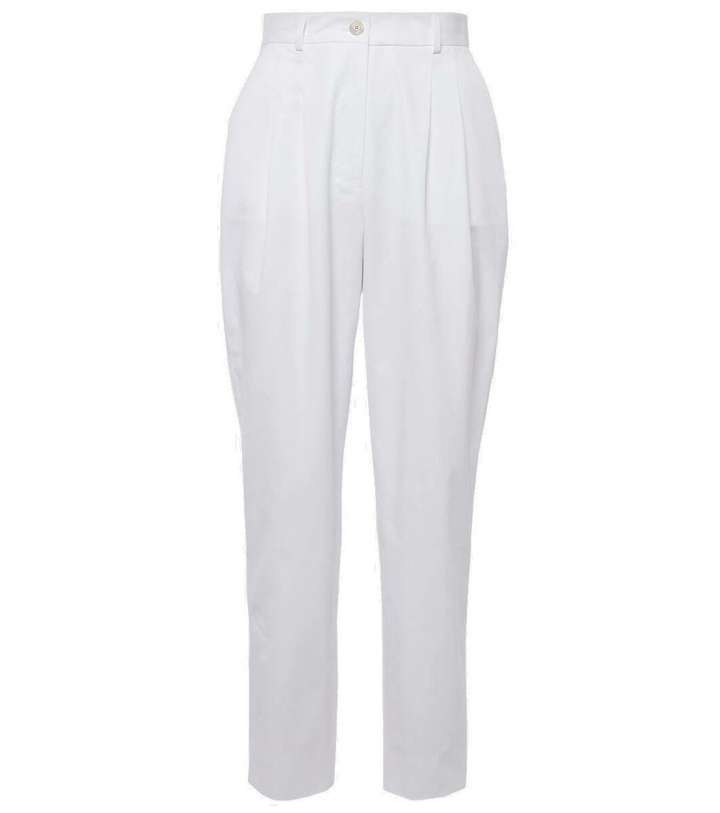 Photo: Dolce&Gabbana High-rise cotton straight pants