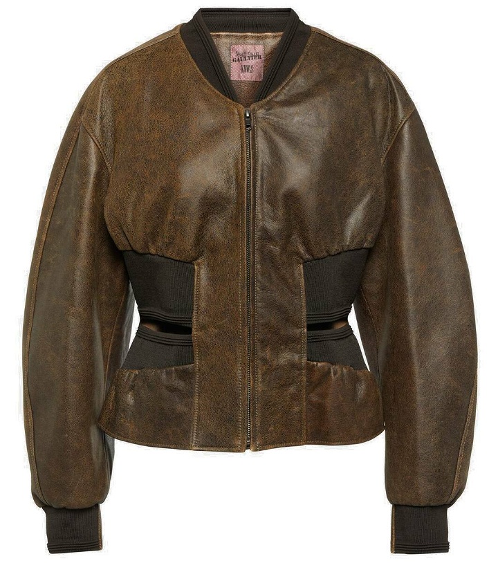 Photo: Jean Paul Gaultier x KNWLS cutout leather bomber jacket