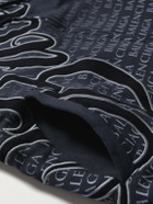 Balenciaga - Oversized Logo-Appliquéd Printed Cotton-Jersey Zip-Up Hoodie - Black