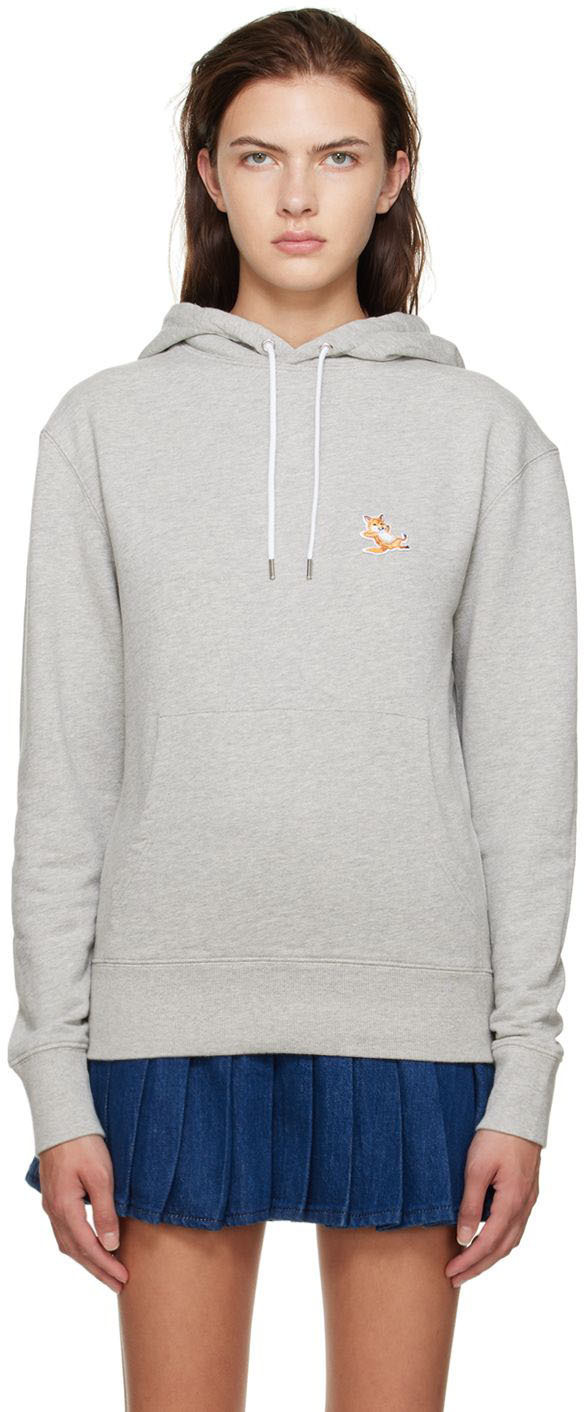Maison Kitsuné Off-White Baby Fox Patch Zipped Hoodie Maison Kitsune