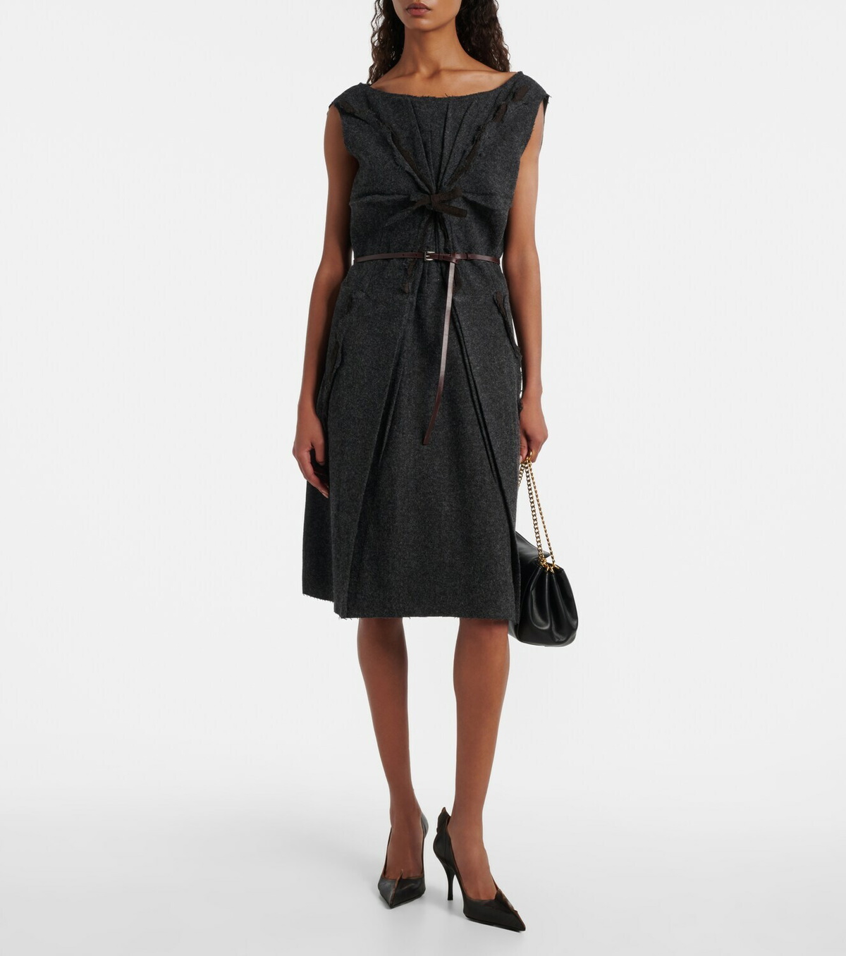Prada Ruffled wool minidress
