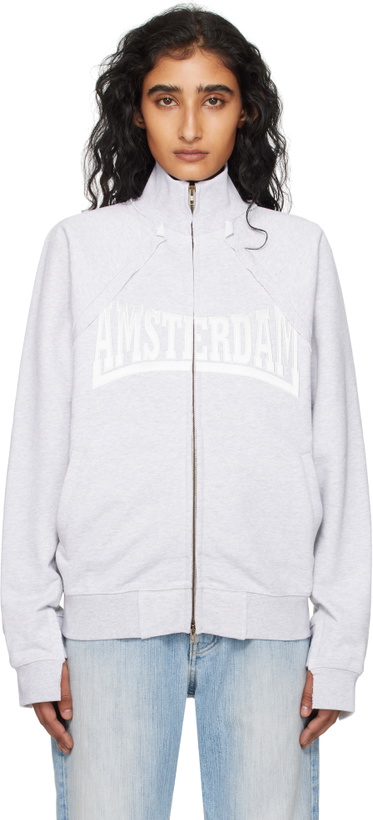 Photo: VETEMENTS Gray Patched Zip-Up Jacket