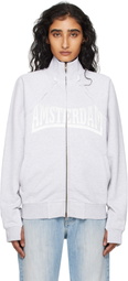 VETEMENTS Gray Patched Zip-Up Jacket
