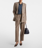 Blazé Milano Glassy checked virgin wool straight pants