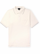 Dunhill - Logo-Embroidered Cotton and Silk-Blend Piqué Polo Shirt - Neutrals