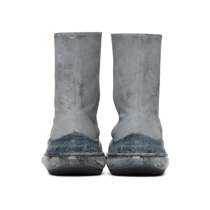 Maison Margiela Grey Paint Airbag Tabi Boots Maison Margiela