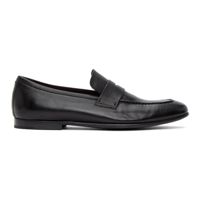 Photo: Dunhill Black Soft Chiltern Loafers